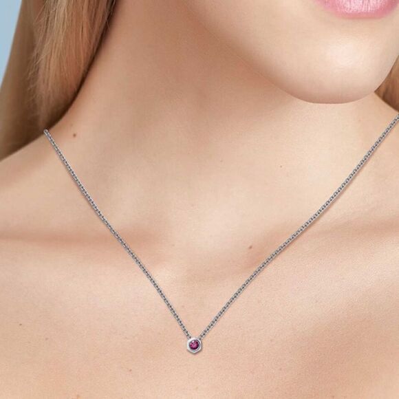 💛 925 Birks Bee Chic Rhodolite & Silver Pendant Necklace - Picture 2 of 6